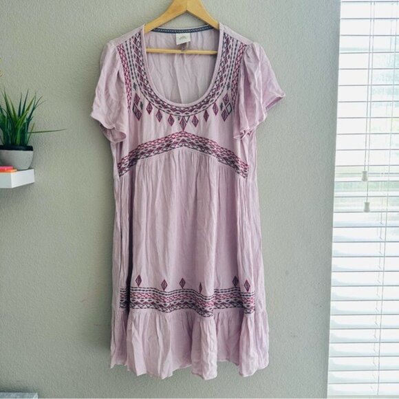 Knox Rose - Women's Short Sleeve Embroidered Dress - Pink - Medium - Picture 2 of 10